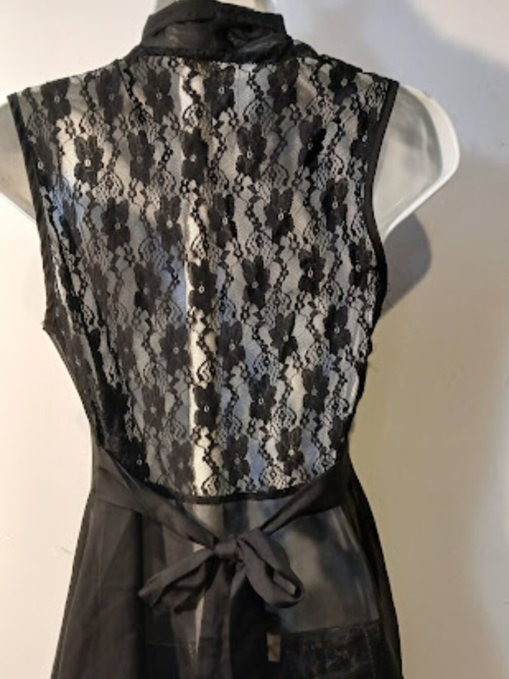 ZeaGoo Black sheer cardigan Lace tie back Medium